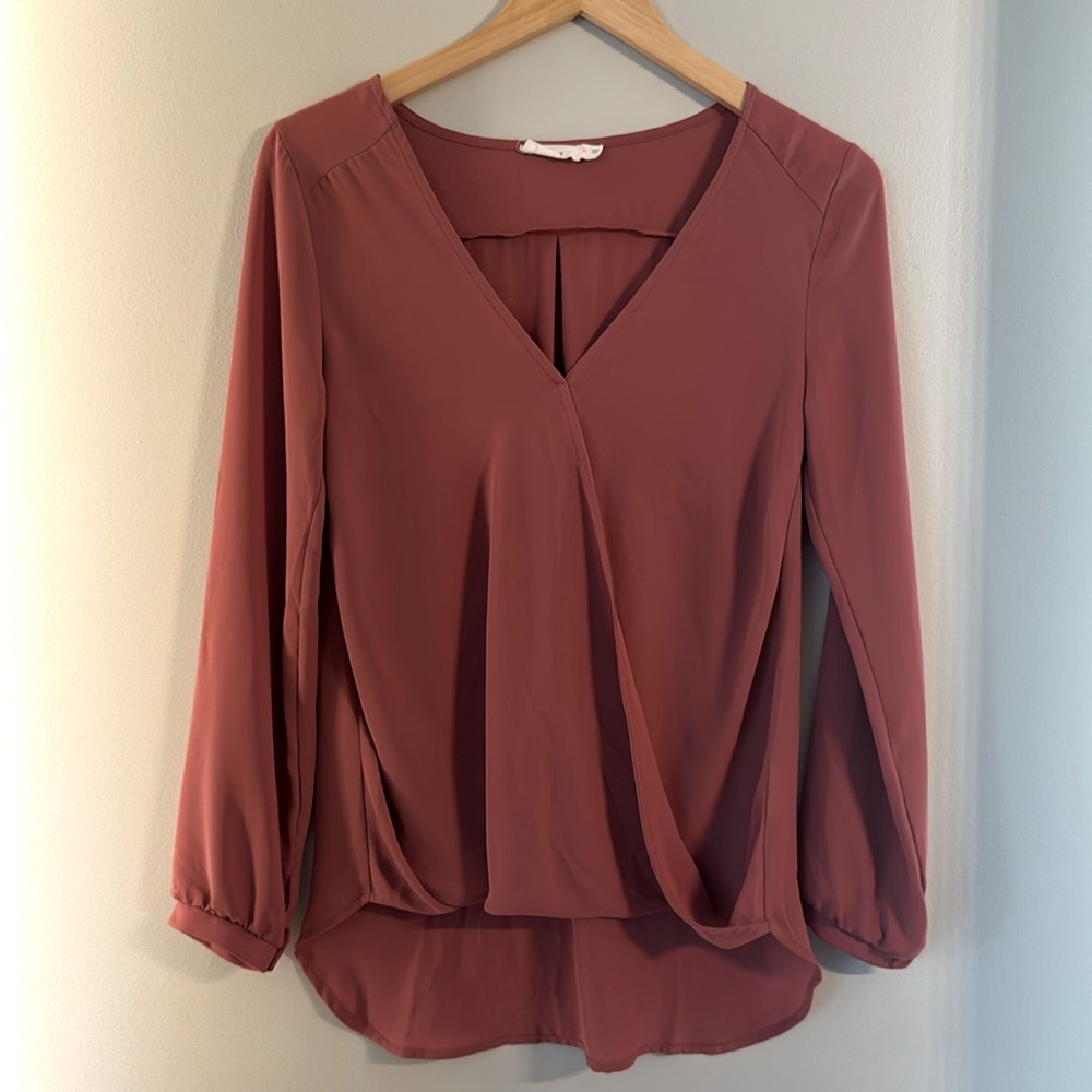 Lush Women's V-Neck Blouse - Rose